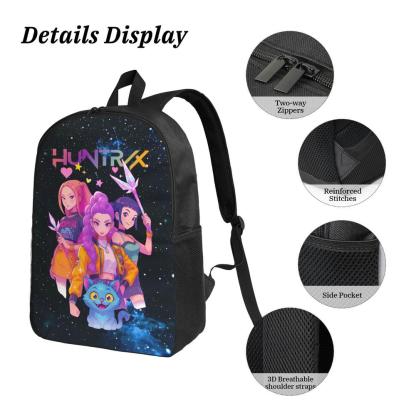 3PCS Functional K-POP Demon Hunters Backpack Set - Black Large Capacity Laptop Schoolbag + Portable Lunch Bag + Pencil Case, Fashionable Bag for Teens Men Women, Perfect for Daily Use & Gift Giving