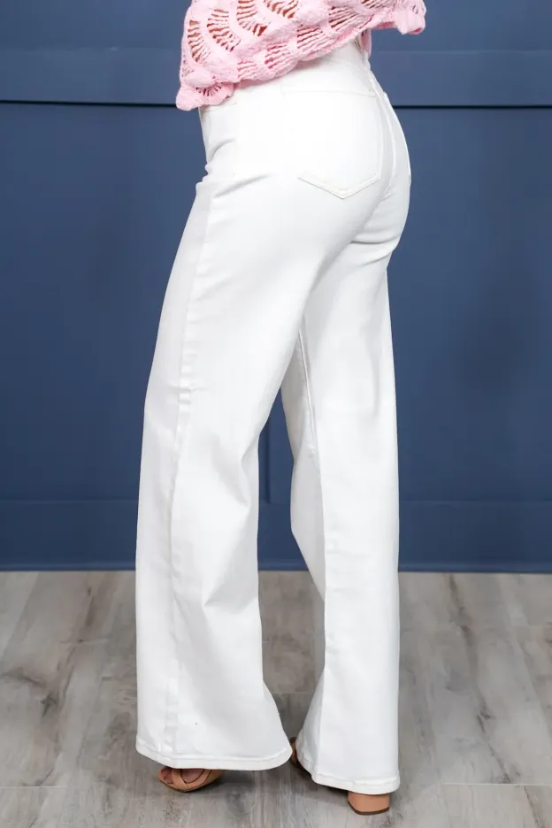 High Rise Tummy Control Wide Leg Jeans