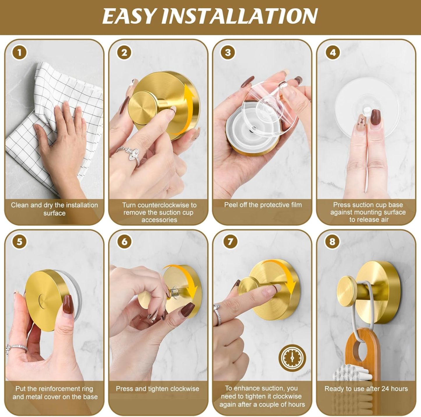 Suction Cup Hooks  – (Buy 1 Get 4 set)