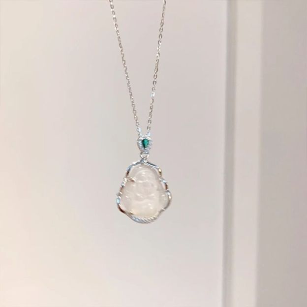 Serene Buddha - Inspired Jade Necklace
