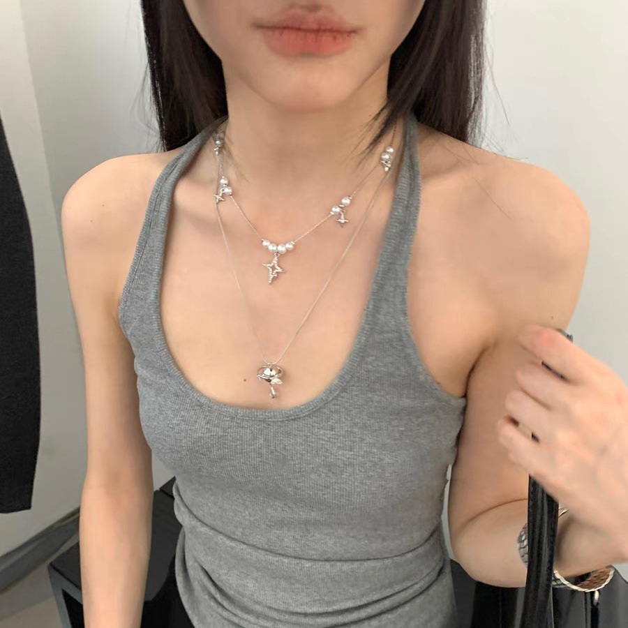 Galaxy Roaming | Pearl - Starlight Interwoven Dreamy Necklace