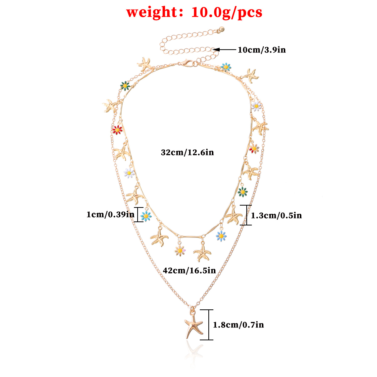 Beachy Blossom Starfish Layered Necklace