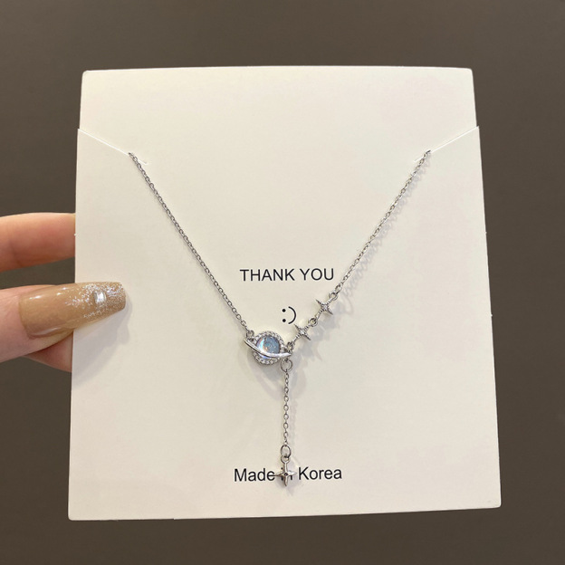 Celestial Planet Silver Necklace