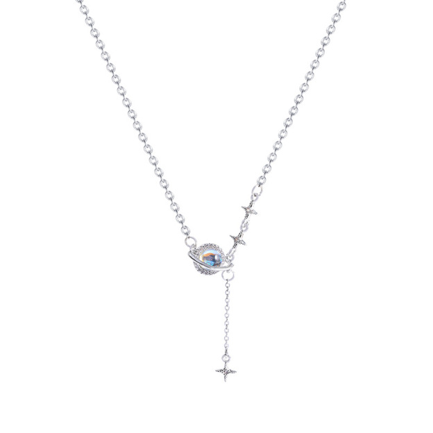 Celestial Planet Silver Necklace