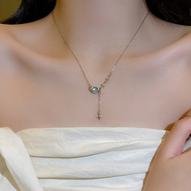 Celestial Planet Silver Necklace