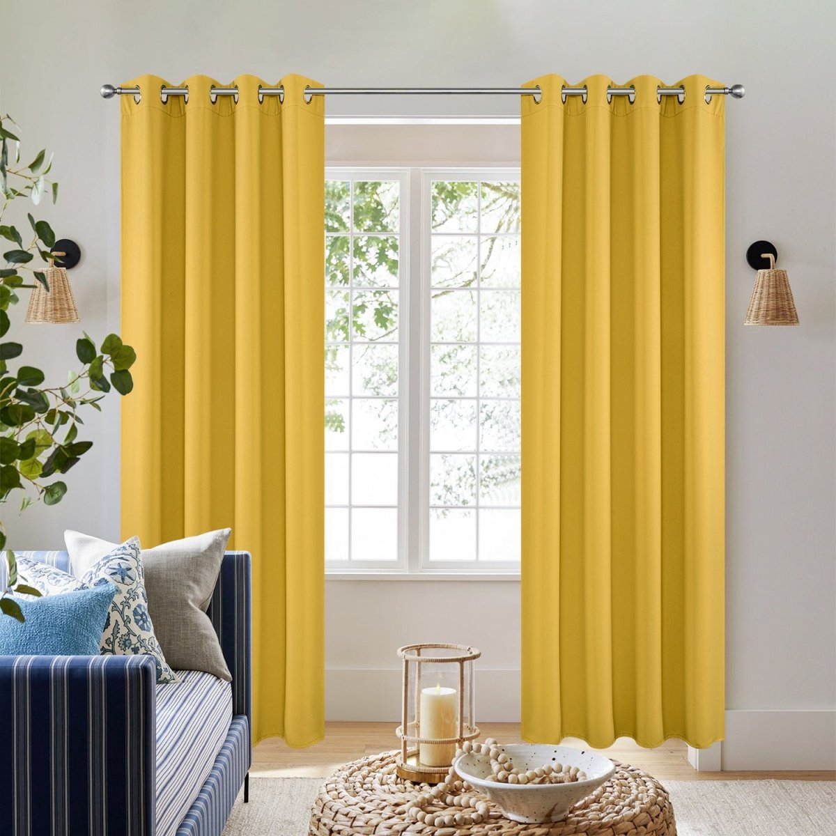 Joydeco Blackout Curtains Thermal Insulated Long Curtains& Drapes 2 Panels Set Various sizes and colors