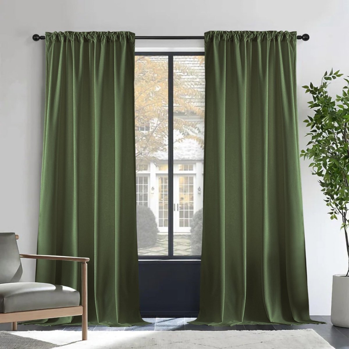 Joydeco Luxury Velvet Blackout Curtains - Thermal Insulated & Rod Pocket