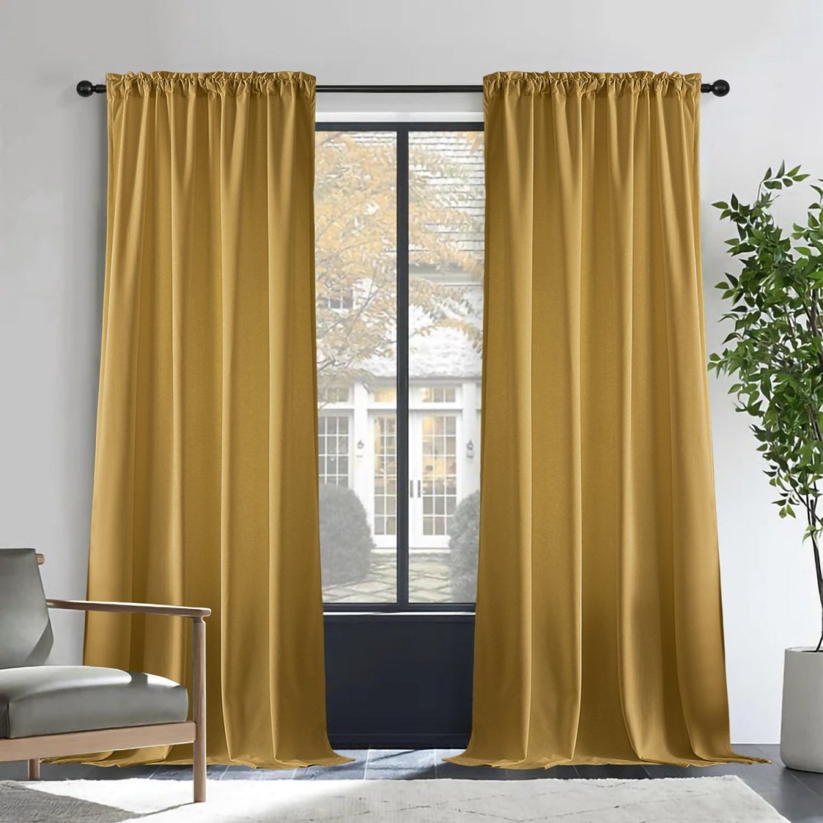 Joydeco Luxury Velvet Blackout Curtains - Thermal Insulated & Rod Pocket