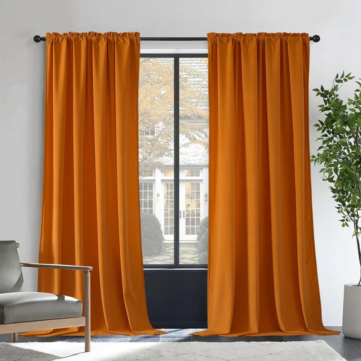 Joydeco Luxury Velvet Blackout Curtains - Thermal Insulated & Rod Pocket