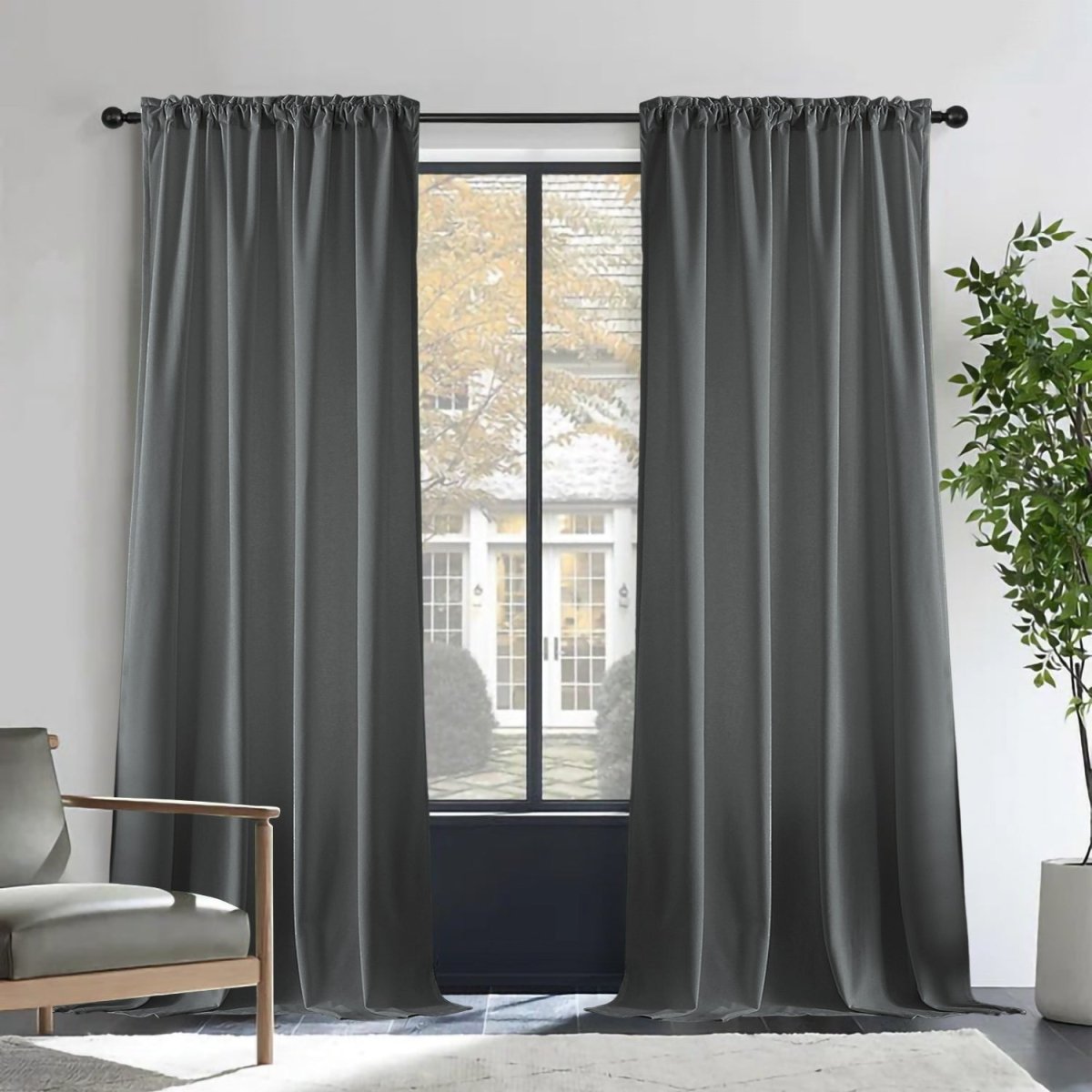 Joydeco Luxury Velvet Blackout Curtains - Thermal Insulated & Rod Pocket
