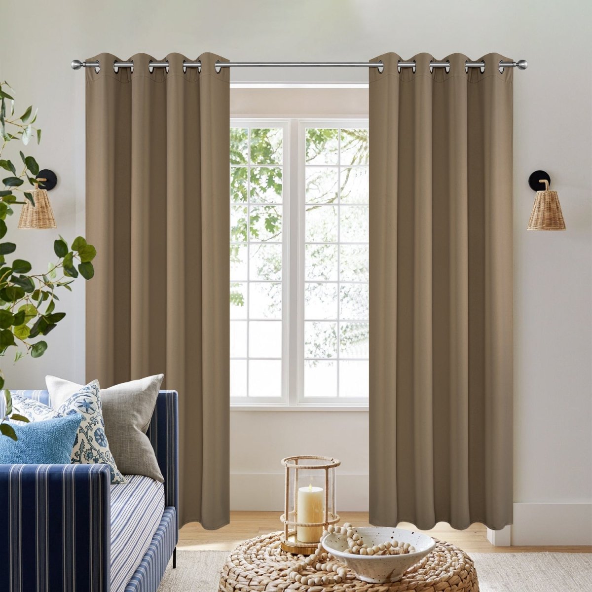 Joydeco Blackout Curtains Thermal Insulated Long Curtains& Drapes 2 Panels Set Various sizes and colors, suitable for living room and bedroom windows (Copy)