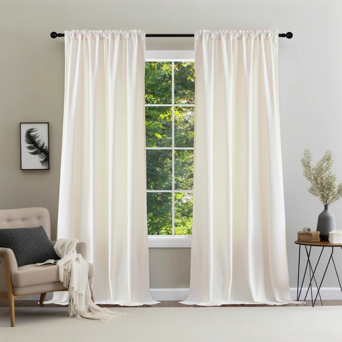 Joydeco Luxury Velvet Blackout Curtains - Thermal Insulated & Rod Pocket