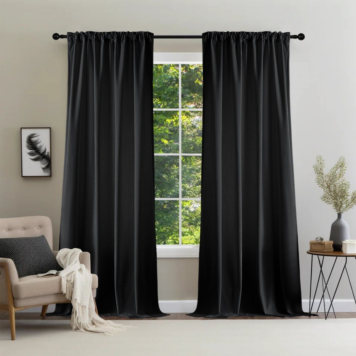 Joydeco Luxury Velvet Blackout Curtains - Thermal Insulated & Rod Pocket