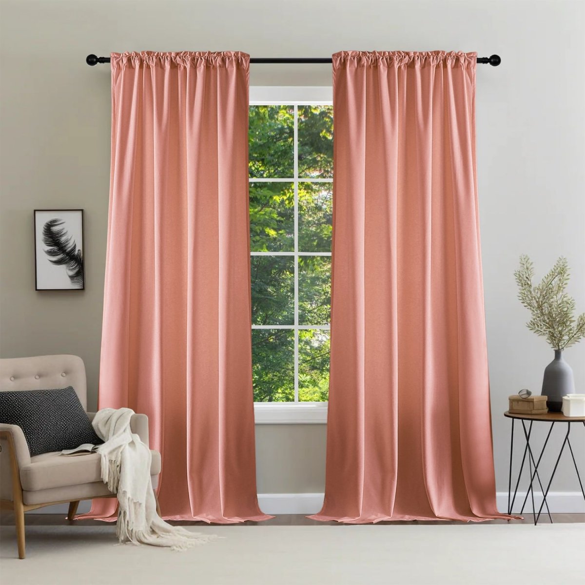 Joydeco Luxury Velvet Blackout Curtains - Thermal Insulated & Rod Pocket