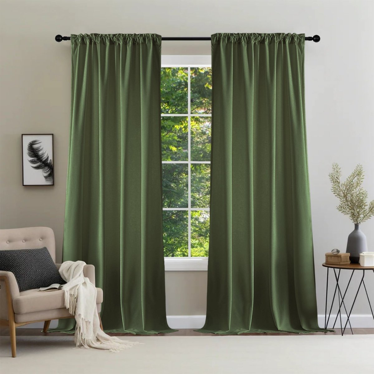 Joydeco Luxury Velvet Blackout Curtains - Thermal Insulated & Rod Pocket