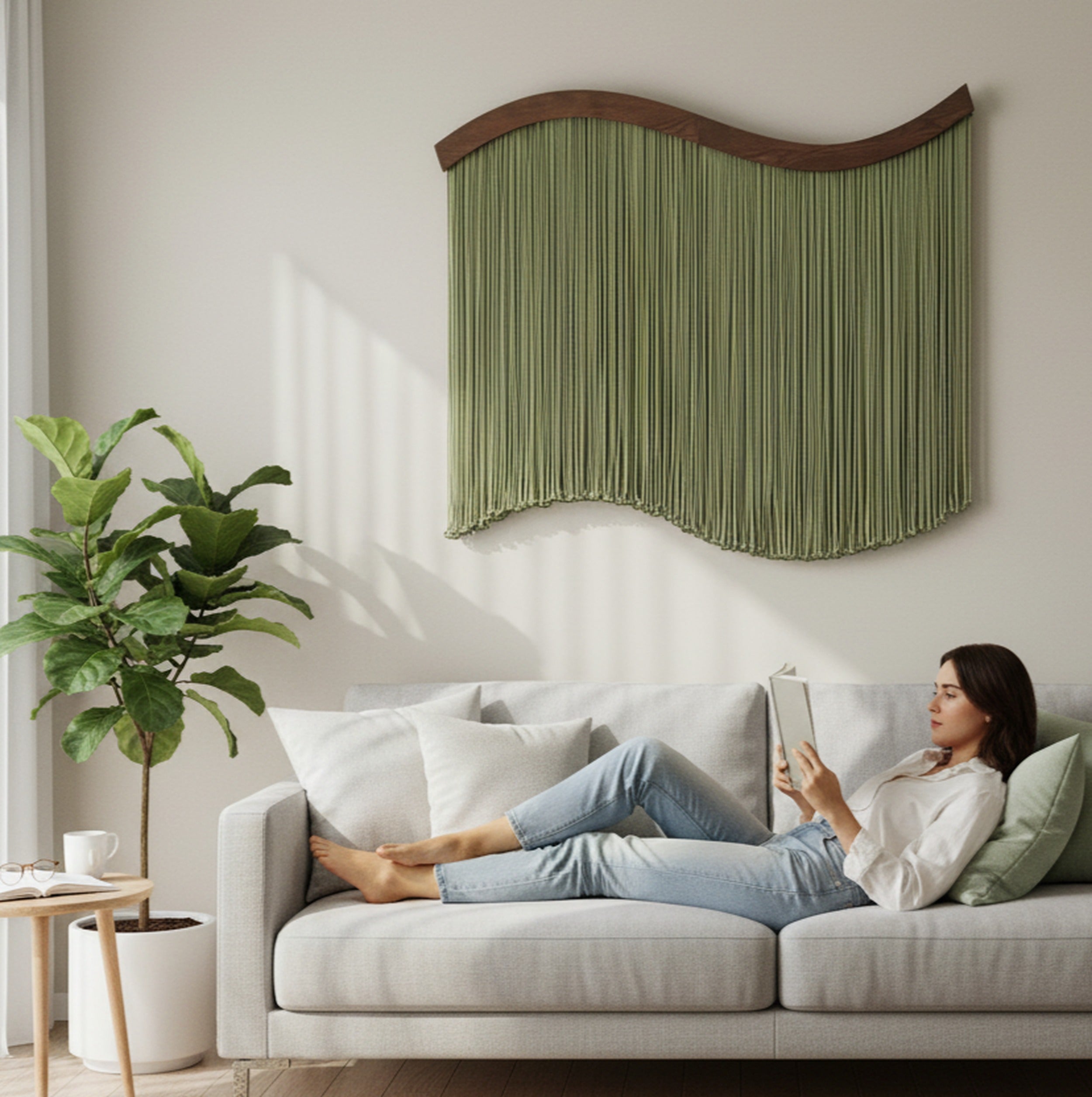 Natural Modern Macrame Wall Hanging Home Decor U07