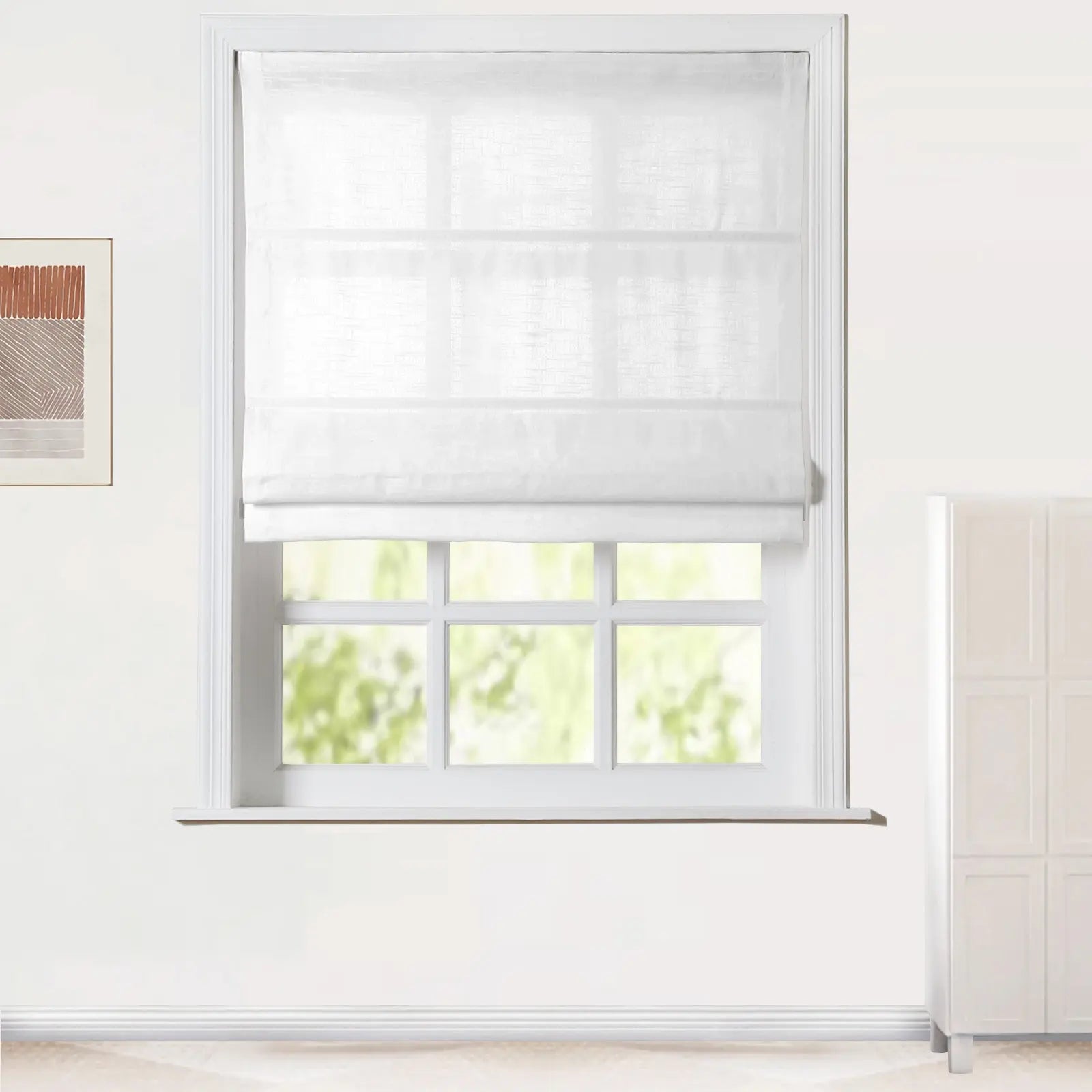 Jawara Linen Cotton Roman Shade Cordless Plus Size TWOPAGES