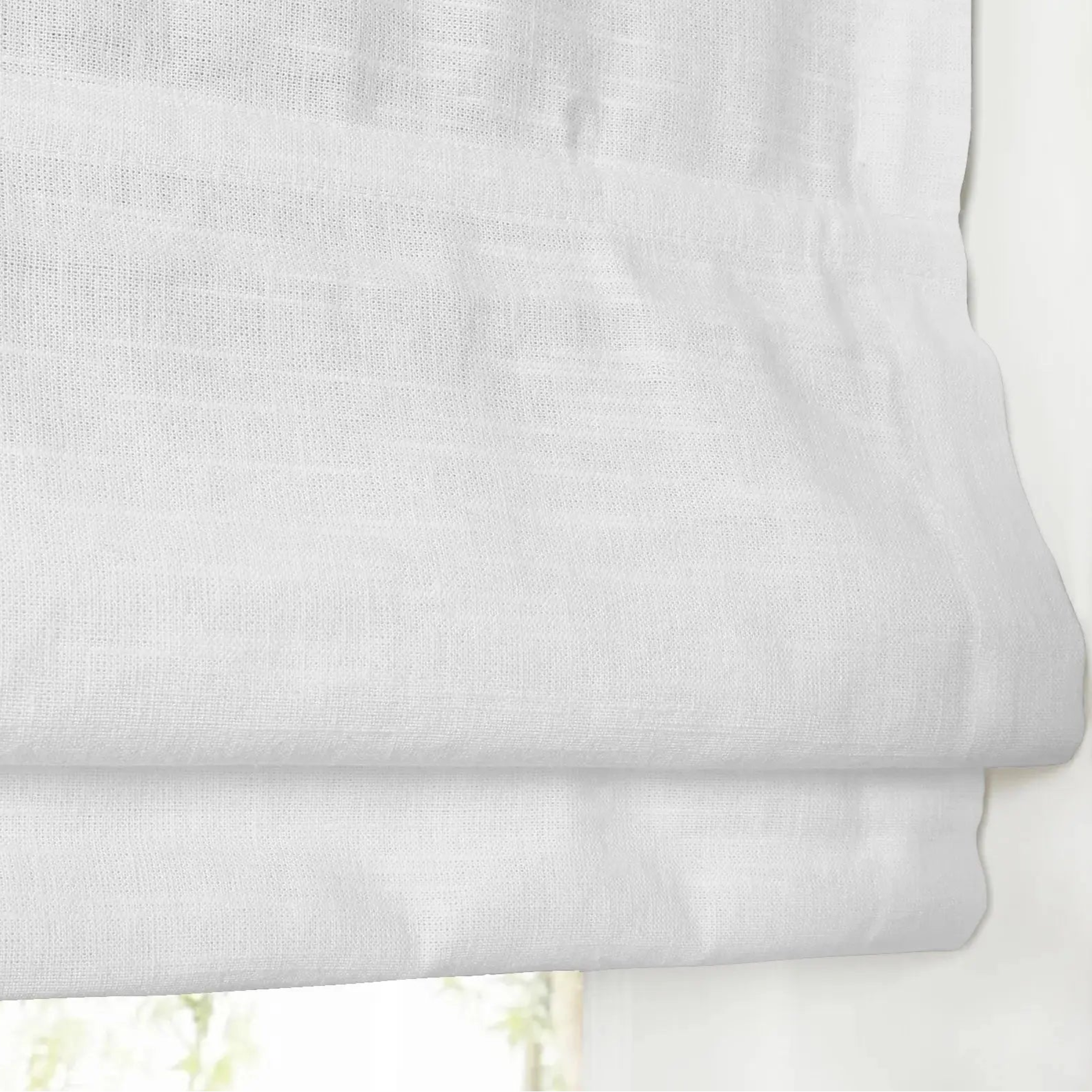 Custom Linen Roman Shade Cordless