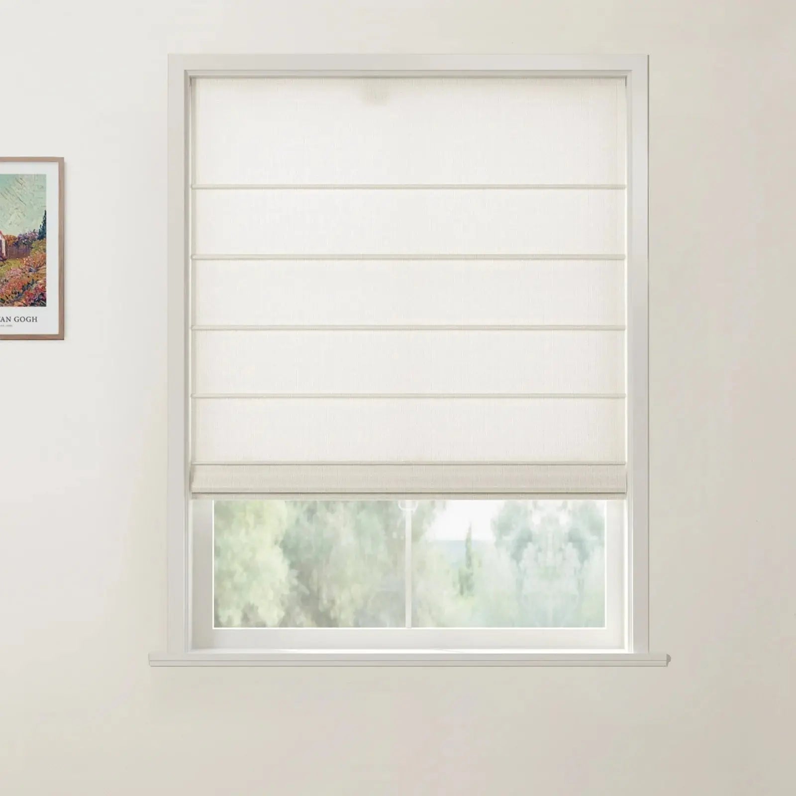 Custom Front Slat Roman Shade Cordless -TWOPAGES