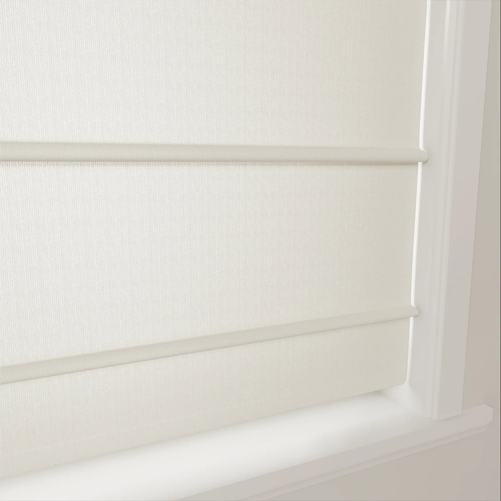 Ron Linen Cotton Herringbone Front Slat Roman Shade Cordless