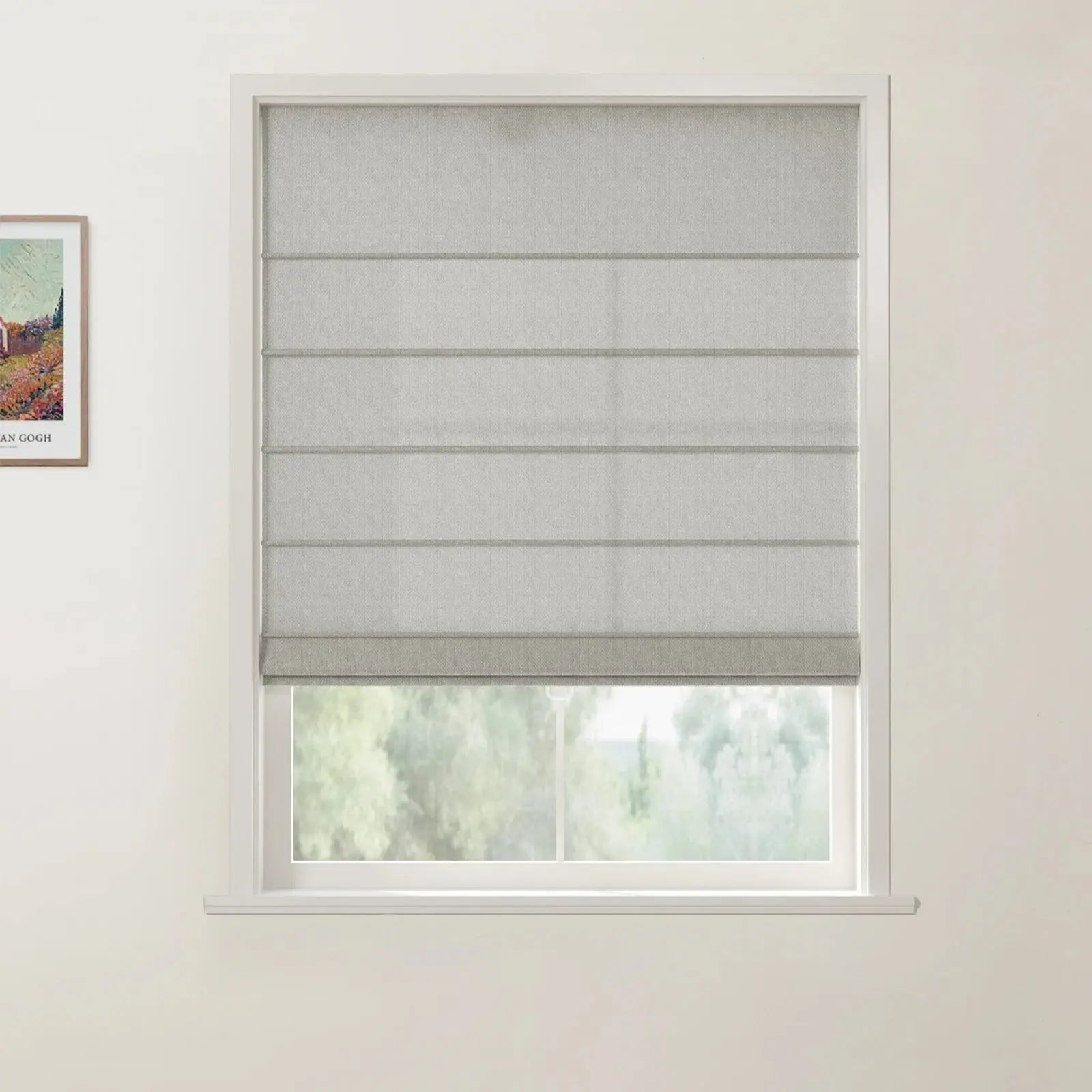 Custom Front Slat Roman Shade Cordless -TWOPAGES