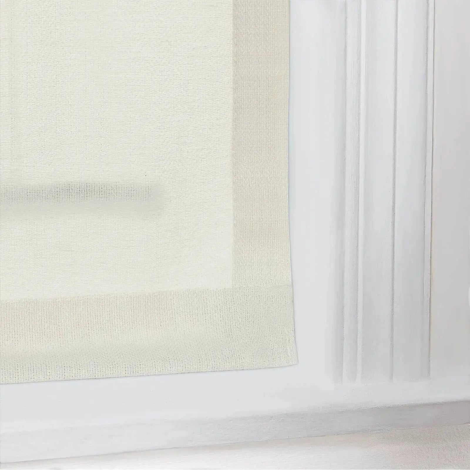 Ron Linen Cotton Herringbone Roman Shade Cordless -TWOPAGES