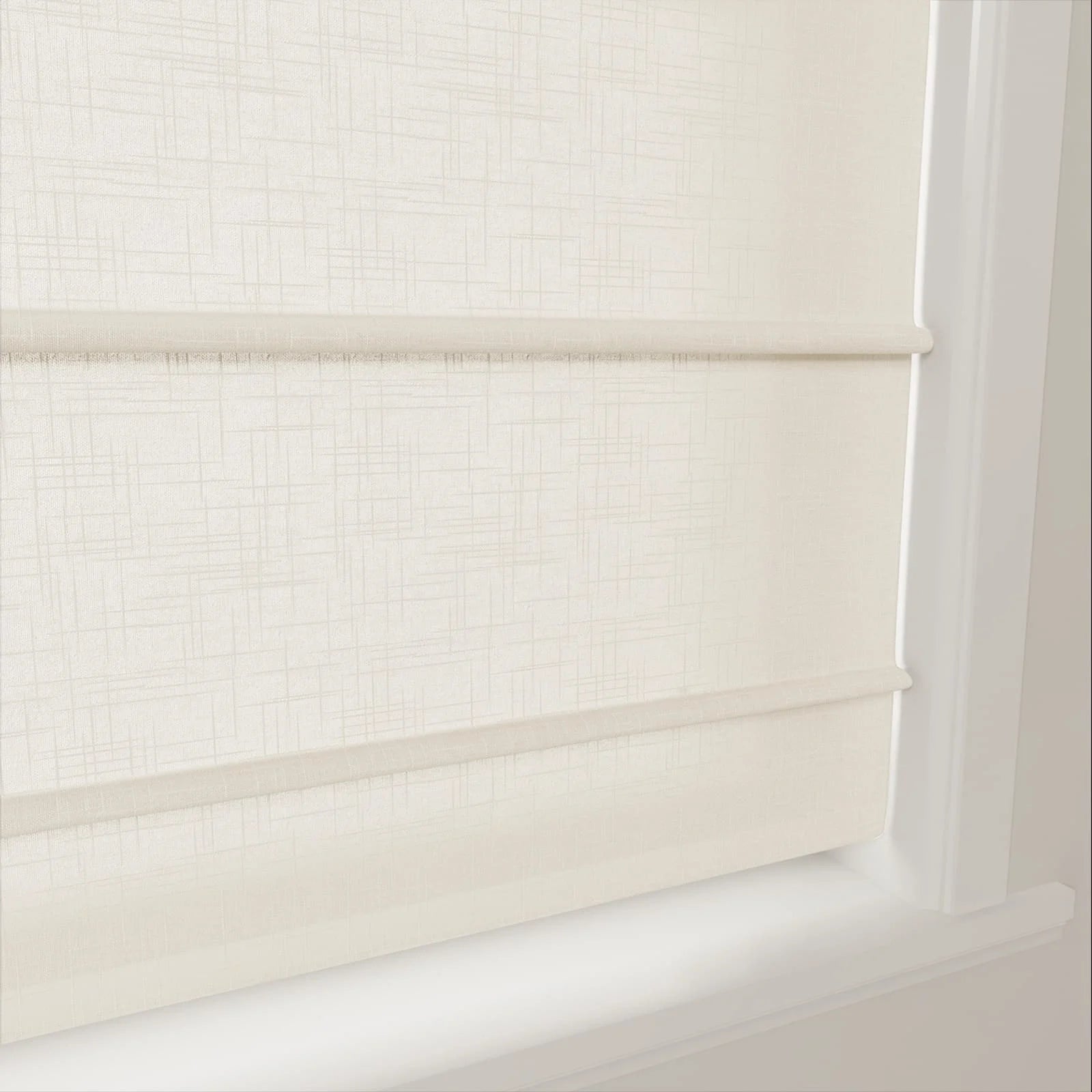 Ian Linen Front Slat Roman Shade Cordless