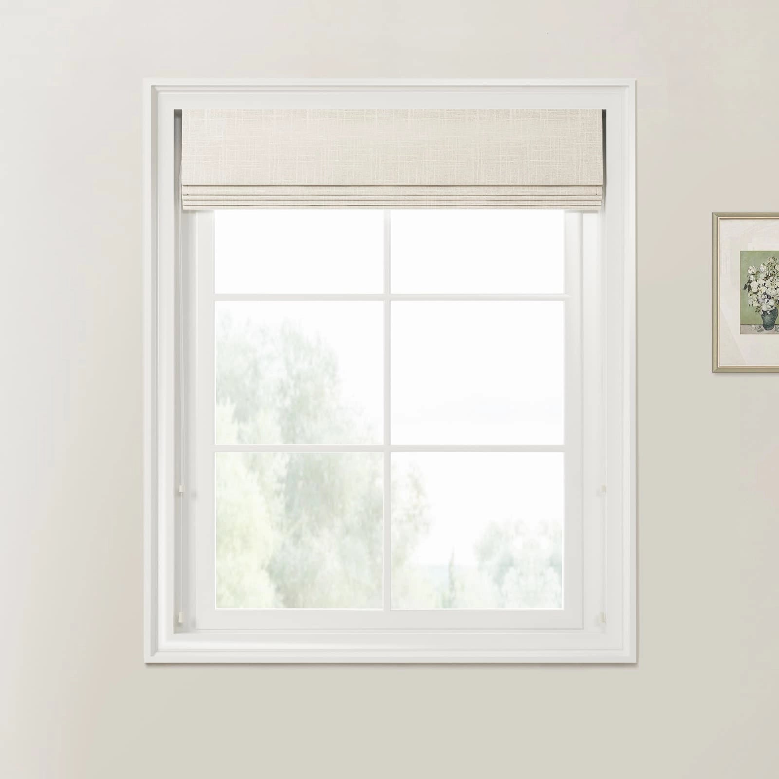 Ian Linen Zebra Roman Blind Cord Lift