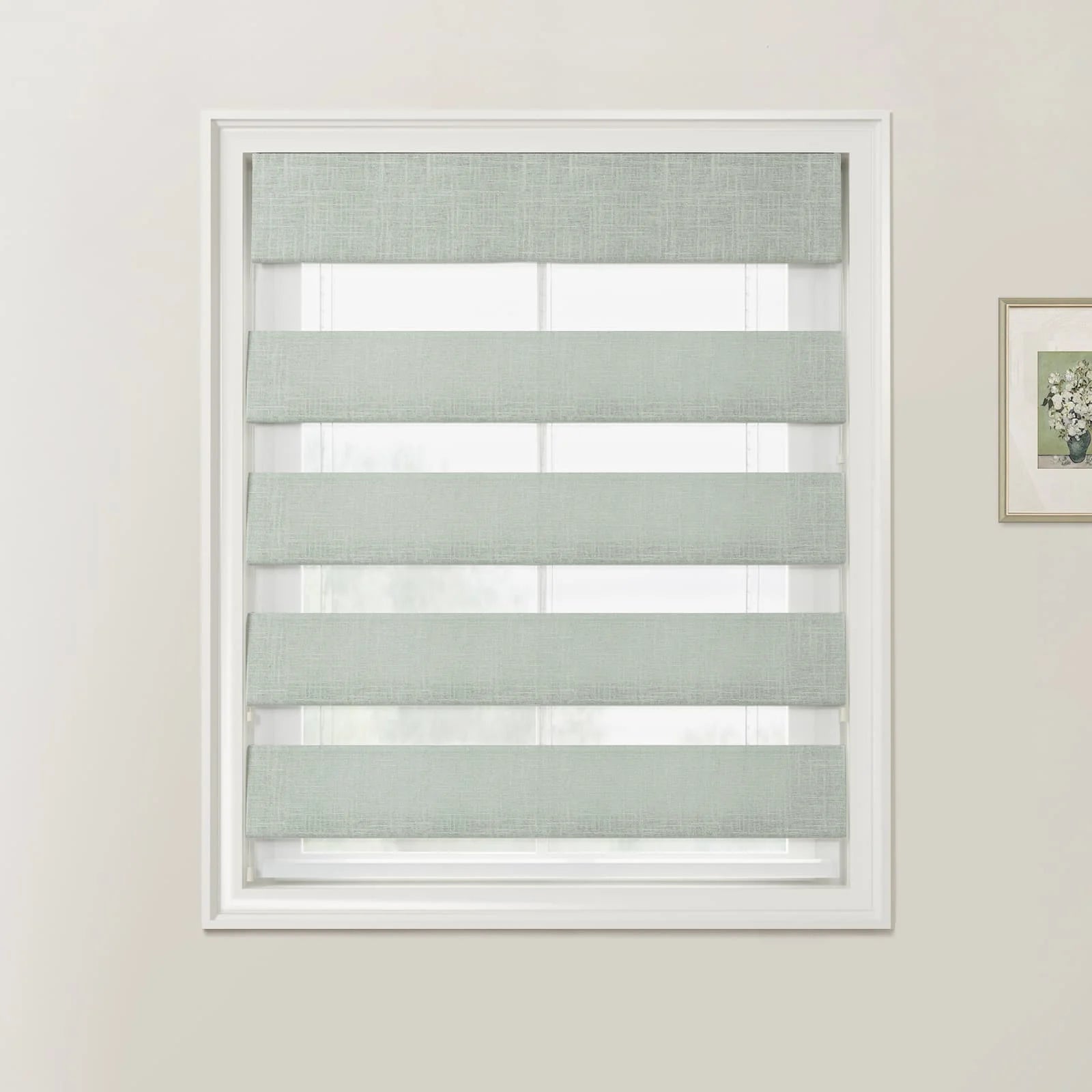 Ian Linen Zebra Roman Blind Cord Lift
