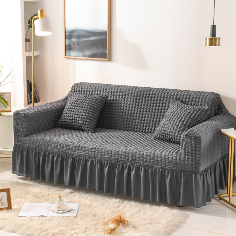 Simple Style Ruffled Elastic Sofa Cover - image 2
