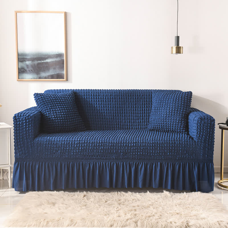 Simple Style Ruffled Elastic Sofa Cover - Royal Blue - 1pc Pillowcase: 40cm x 40cm - image 20