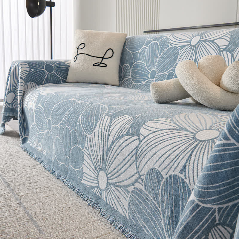 Ownkoti Chenille Jacquard Blooming Floral Sofa Protector - image 7