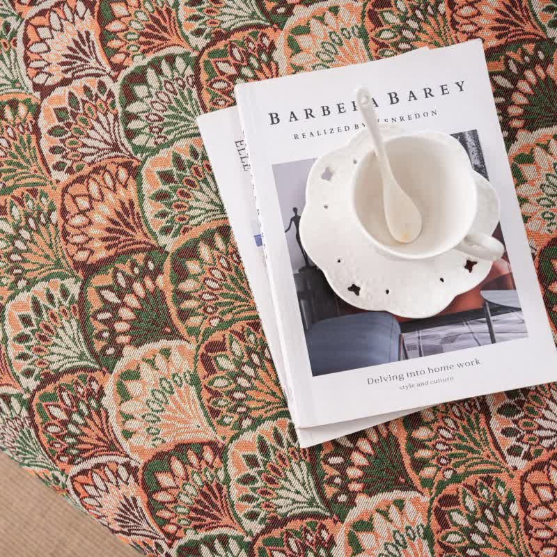 Art Deco-Inspired Tapestry Sofa Throw - Elegant Retro Design