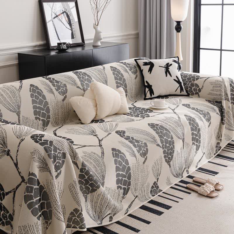 Pine Cone Ice Silk Sofa Throw - Smooth Cooling Fabric Design
