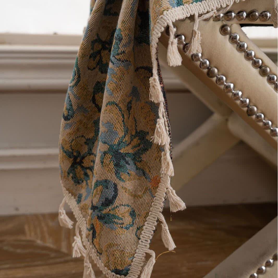 Ownkoti Rustic Blue Floral Light Filtering Curtain - image 5