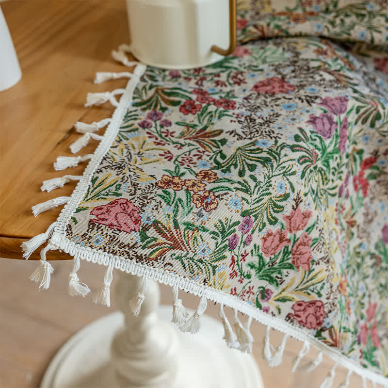 Painterly Vintage Floral Tassel Curtain - image 8