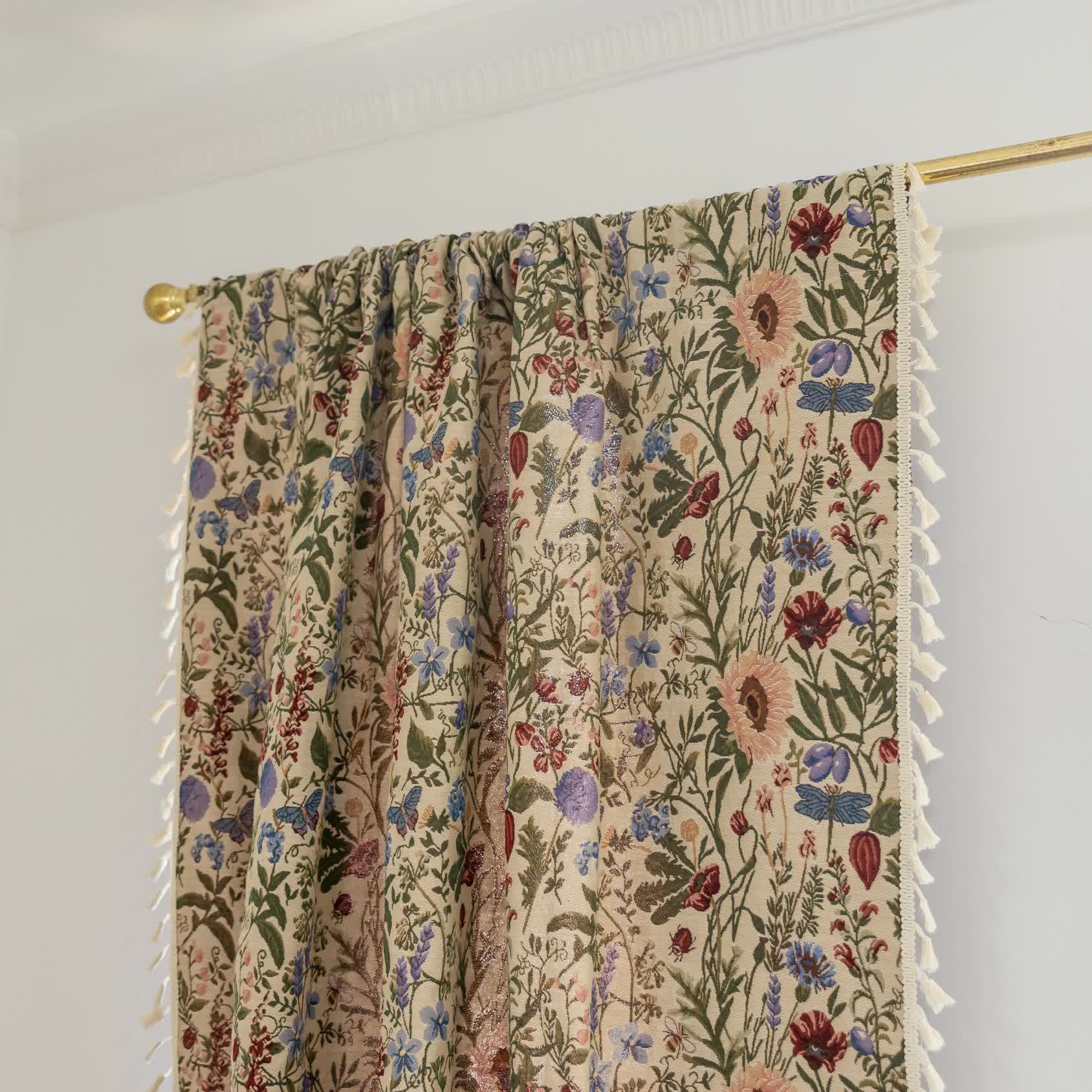 Painterly Dahlia Floral Tassel Curtain - image 6