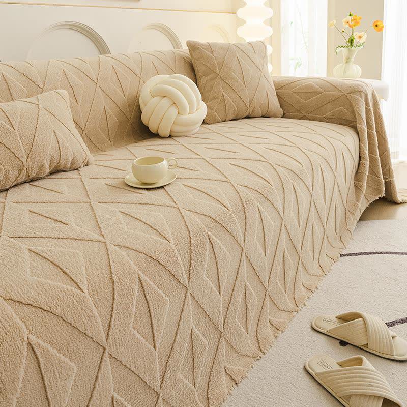 Simple Diamond Texture Sofa Throw Blanket - image 7
