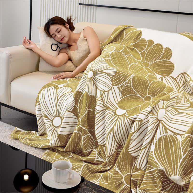 Ownkoti Chenille Jacquard Blooming Floral Sofa Protector - image 2