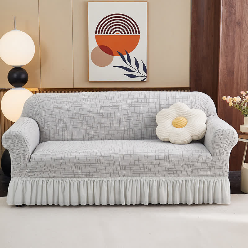 Ownkoti Elastic Full-Wrap Universal Fit Slipcover - Light Gray -  4-Seater 92" - 118" - image 0