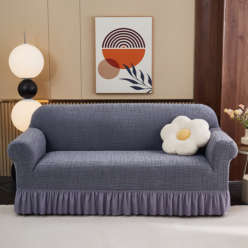 Ownkoti Elastic Full-Wrap Universal Fit Slipcover - Gray Blue -  4-Seater 92" - 118" - image 7