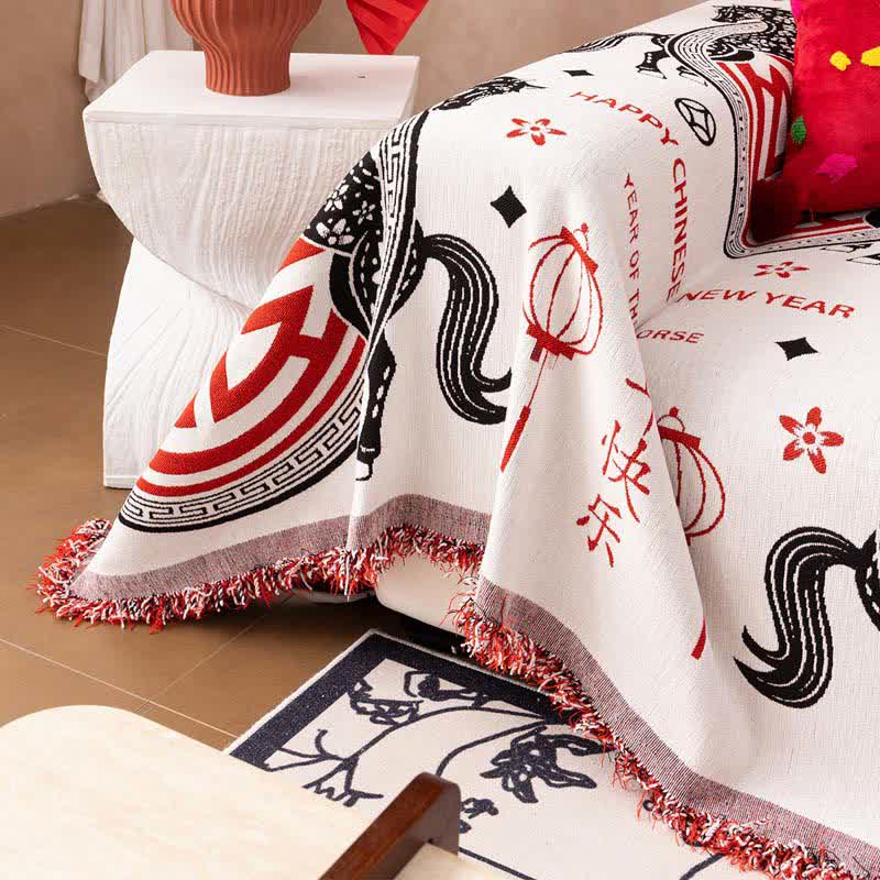 Ownkoti Full Coverage Chenille Horse Zodiac Sofa Cover - image 6