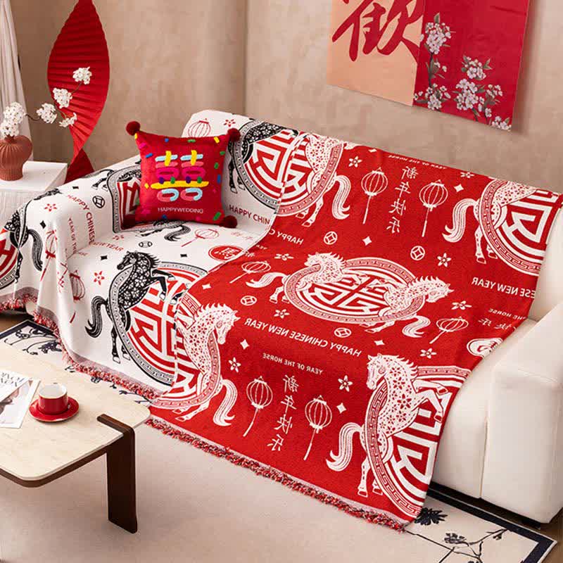 Ownkoti Full Coverage Chenille Horse Zodiac Sofa Cover - image 2