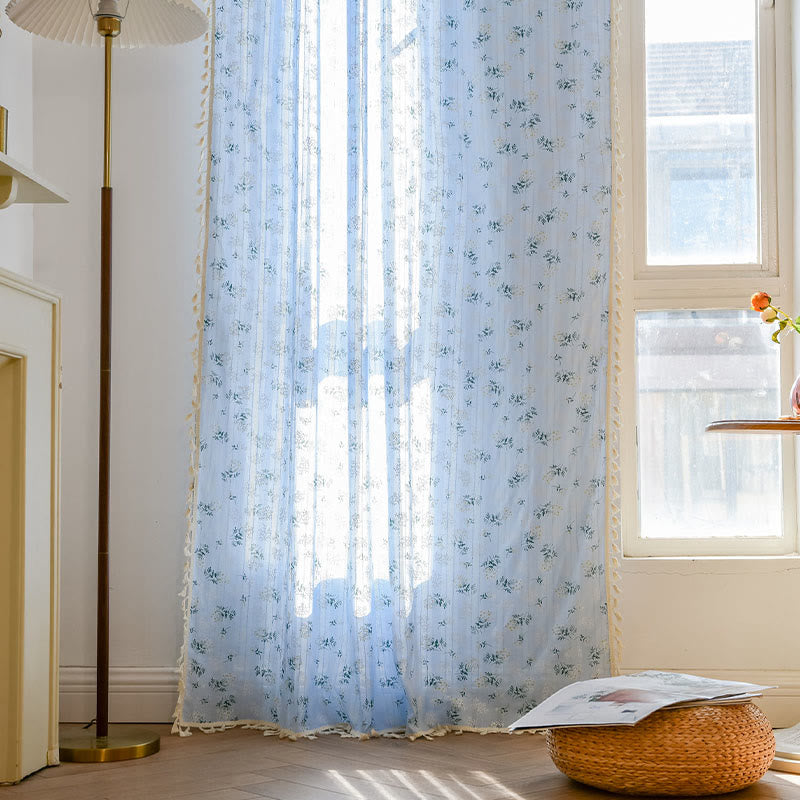 Ownkoti Refresh Floral Tassel Cotton Sheer Curtain - image 18