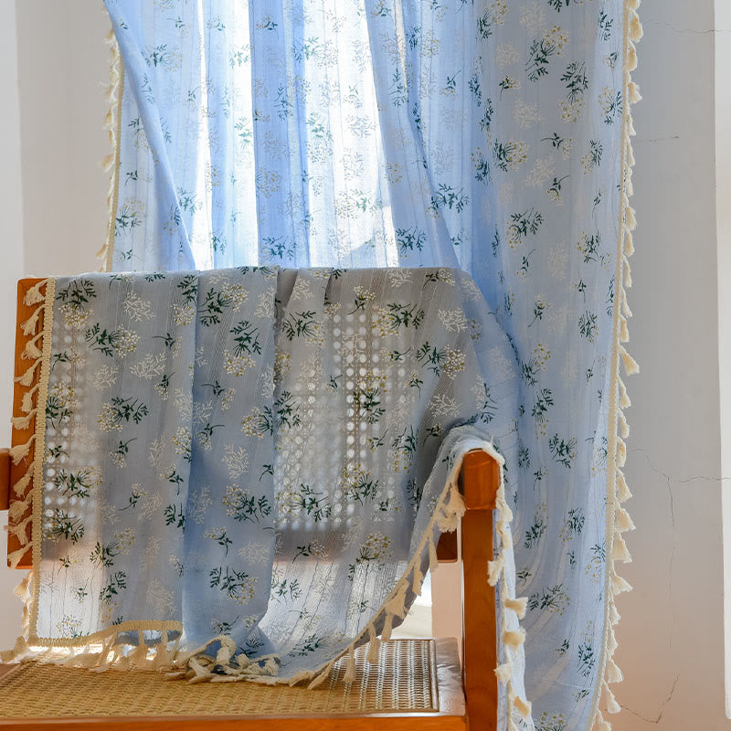 Ownkoti Refresh Floral Tassel Cotton Sheer Curtain - image 21