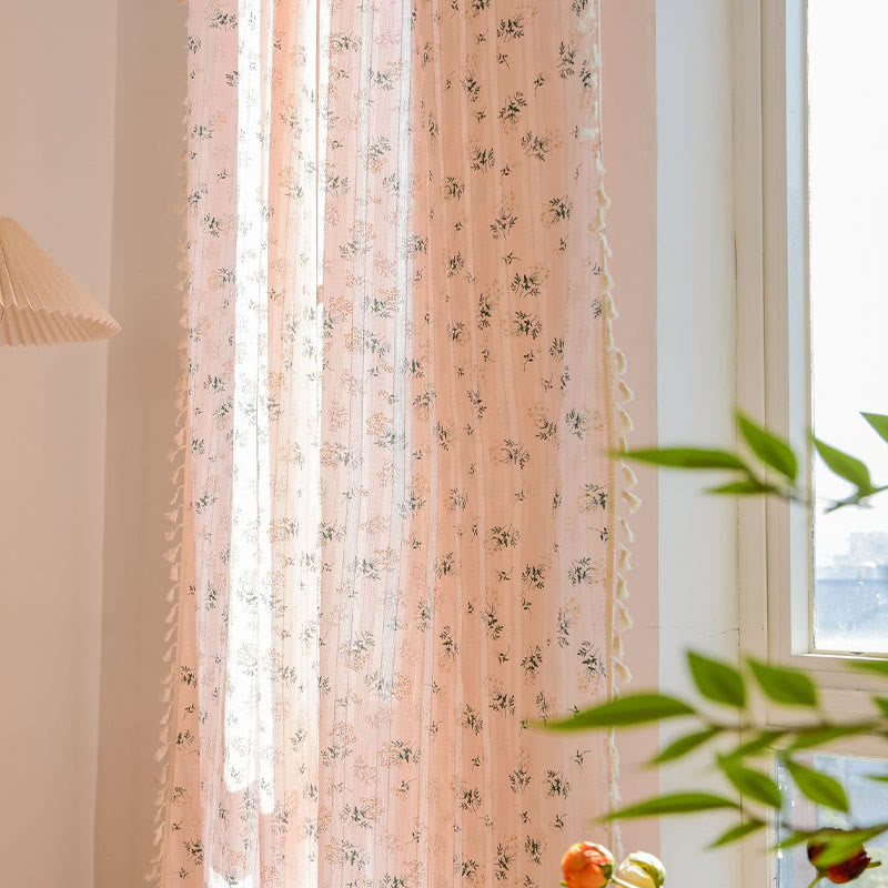 Ownkoti Refresh Floral Tassel Cotton Sheer Curtain - image 11