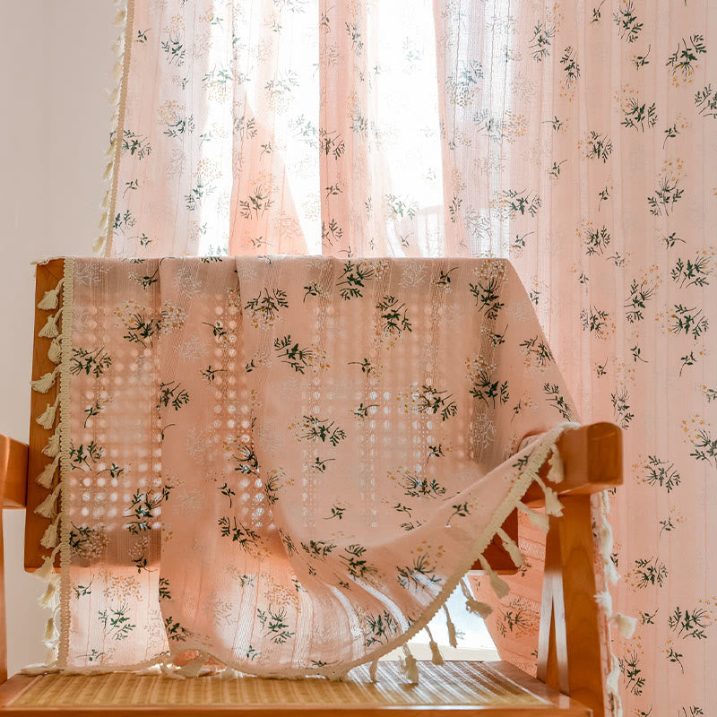 Ownkoti Refresh Floral Tassel Cotton Sheer Curtain - image 13
