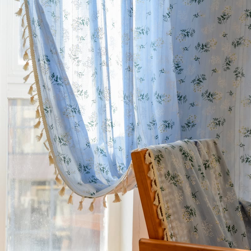 Ownkoti Refresh Floral Tassel Cotton Sheer Curtain - image 20