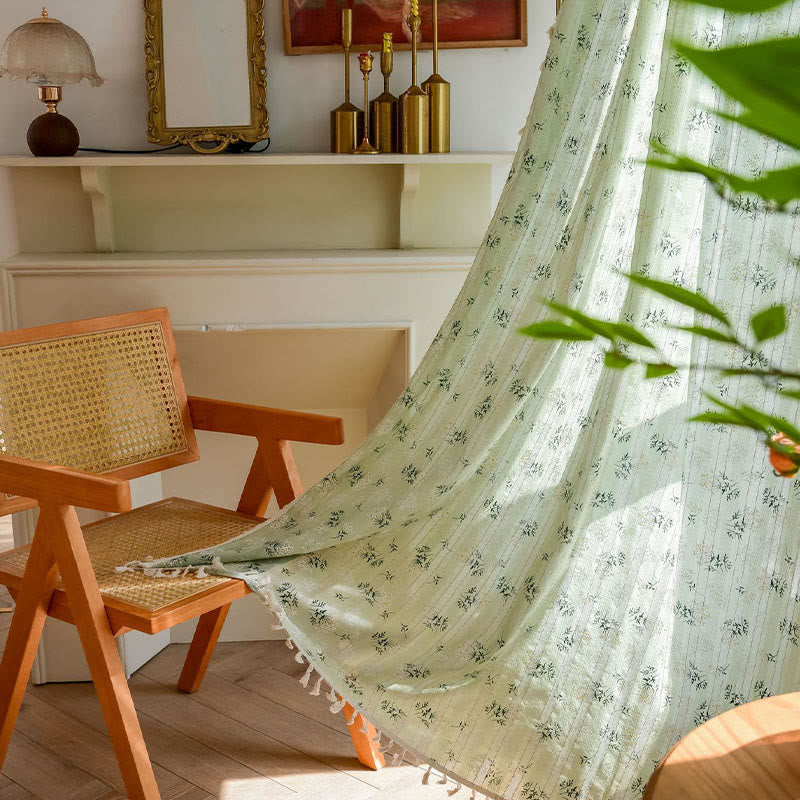 Ownkoti Refresh Floral Tassel Cotton Sheer Curtain - image 28