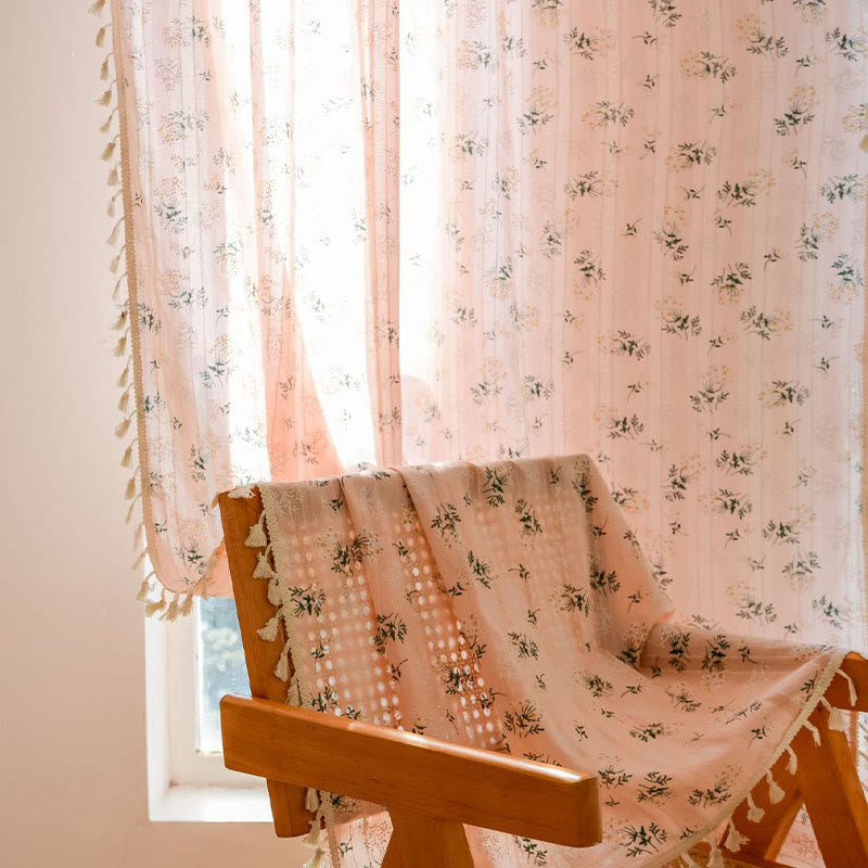 Ownkoti Refresh Floral Tassel Cotton Sheer Curtain - image 12